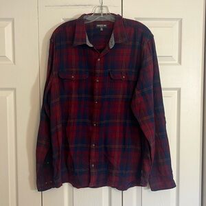 Toad&Co Slim Fit Men’s Size XL Winter Flannel Plaid Red Navy